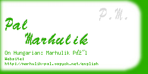 pal marhulik business card